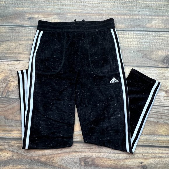 Adidas Super Soft Brushed 3 Stripe Drawstring Sweatpants Black Youth Boy XL (16) - Picture 1 of 9